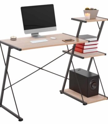 ΓΡΑΦΕΙΟ NOREX HM9317 ΜΕΤΑΛΛΙΚΟ ΜΑΥΡΟ ΜΕ MDF ΕΠΙΦΑΝΕΙΑ ΣΕ ΟΑΚ 116X48X89