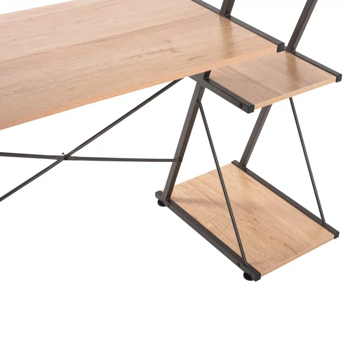 ΓΡΑΦΕΙΟ NOREX HM9317 ΜΕΤΑΛΛΙΚΟ ΜΑΥΡΟ ΜΕ MDF ΕΠΙΦΑΝΕΙΑ ΣΕ ΟΑΚ 116X48X89,5Υεκ. - Image 6