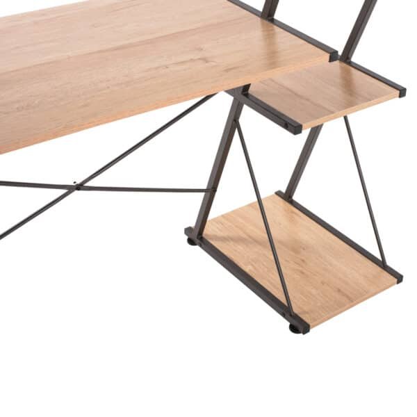 ΓΡΑΦΕΙΟ NOREX HM9317 ΜΕΤΑΛΛΙΚΟ ΜΑΥΡΟ ΜΕ MDF ΕΠΙΦΑΝΕΙΑ ΣΕ ΟΑΚ 116X48X89,5Υεκ. - Image 6