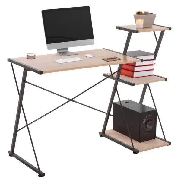 ΓΡΑΦΕΙΟ NOREX HM9317 ΜΕΤΑΛΛΙΚΟ ΜΑΥΡΟ ΜΕ MDF ΕΠΙΦΑΝΕΙΑ ΣΕ ΟΑΚ 116X48X89