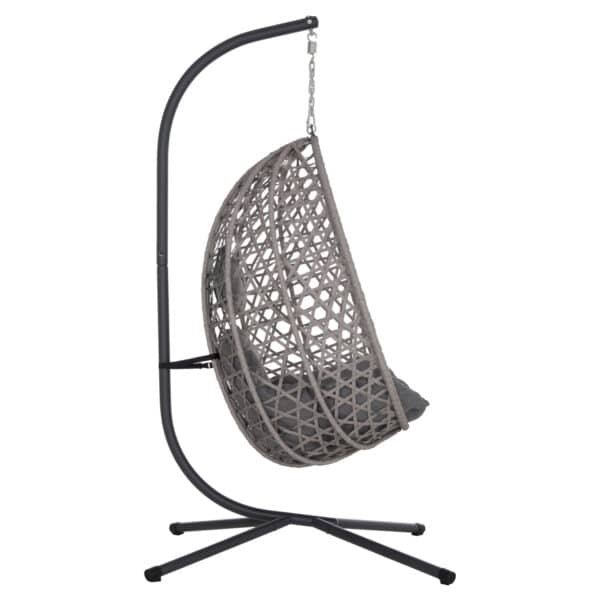 ΚΡΕΜΑΣΤΗ ΦΩΛΙΑ NESTA HM6468.01 ΓΚΡΙ ΜΕΤΑΛΛΟ & P.E.RATTAN 100x100x190Υεκ. - Image 5