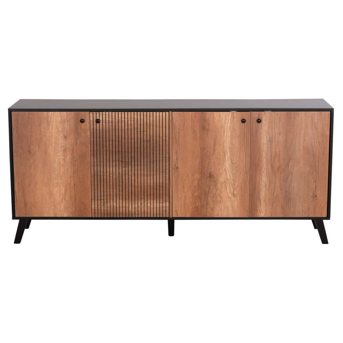 ΜΠΟΥΦΕΣ ΜΕΛΑΜΙΝΗΣ KRUDEN HM9446.11 ΜΑΥΡΟ-ΦΥΣΙΚΟ 180x40x78.6Υεκ. - Image 3