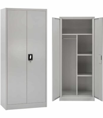 ΝΤΟΥΛΑΠΑ ΜΕΤΑΛΛΙΚΗ HM5961.01 ΜΕ ΧΩΡΙΣΜΑ ΔΙΦΥΛΛΗ ΑΝΟΙΧΤΟ ΓΚΡΙ 90Χ40Χ180Yεκ.