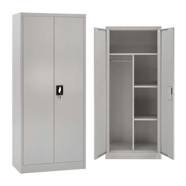 ΝΤΟΥΛΑΠΑ ΜΕΤΑΛΛΙΚΗ HM5961.01 ΜΕ ΧΩΡΙΣΜΑ ΔΙΦΥΛΛΗ ΑΝΟΙΧΤΟ ΓΚΡΙ 90Χ40Χ180Yεκ.