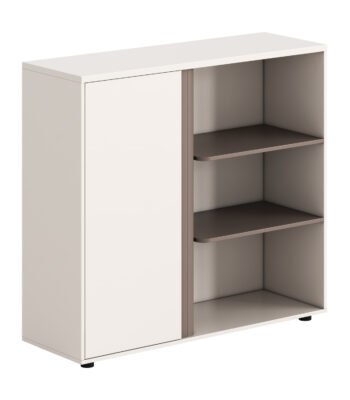 ΝΤΟΥΛΑΠΙ/ΒΙΒΛΙΟΘΗΚΗ NEWLINE HM18282 ΜΕΛΑΜΙΝΗ ΛΕΥΚΗ & ΑΝΟΙΧΤΟ ΚΑΦΕ 120x40x110Υεκ.