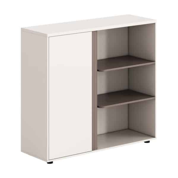 ΝΤΟΥΛΑΠΙ/ΒΙΒΛΙΟΘΗΚΗ NEWLINE HM18282 ΜΕΛΑΜΙΝΗ ΛΕΥΚΗ & ΑΝΟΙΧΤΟ ΚΑΦΕ 120x40x110Υεκ.