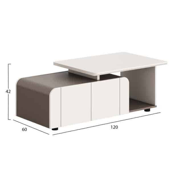 ΝΤΟΥΛΑΠΙ ΓΡΑΦΕΙΟΥ ΣΕΙΡΑ NEWLINE HM18285 ΜΕΛΑΜΙΝΗ ΣΕ ΚΡΕΜ-ΑΝΟΙΧΤΟ ΚΑΦΕ 120x60x42Υεκ - Image 2