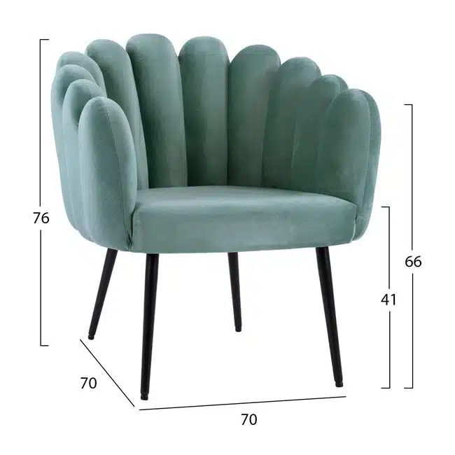 ΠΟΛΥΘΡΟΝΑ VIVIEN HM8631.07 ΑΠΟ ΒΕΛΟΥΔΟ ΦΥΣΤΙΚΙ ΜΕ ΜΑΥΡΑ ΠΟΔΙΑ 70x70x76Υ εκ. - Image 2