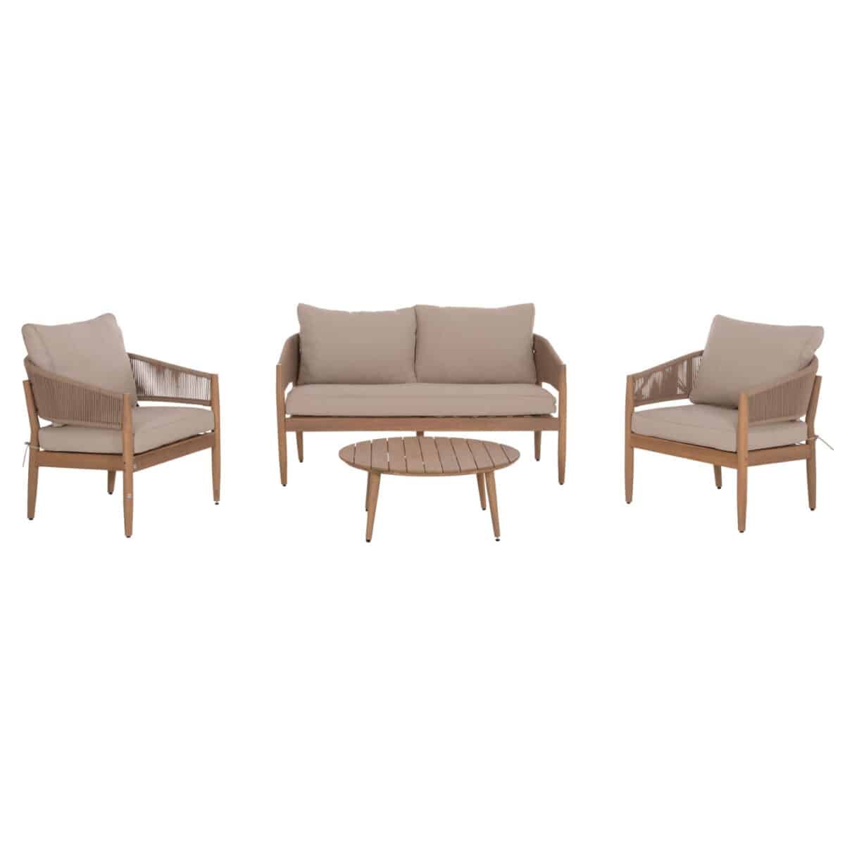 ΣΕΤ ΣΑΛΟΝΙ ΕΞ.ΧΩΡΟΥ 4ΤΜΧ KANU HM6416 ΞΥΛΟ ΑΚΑΚΙΑΣ-ΜΕΤΑΛΛΟ-ΣΧΟΙΝΙ -- ΜΠΕΖ - Image 5