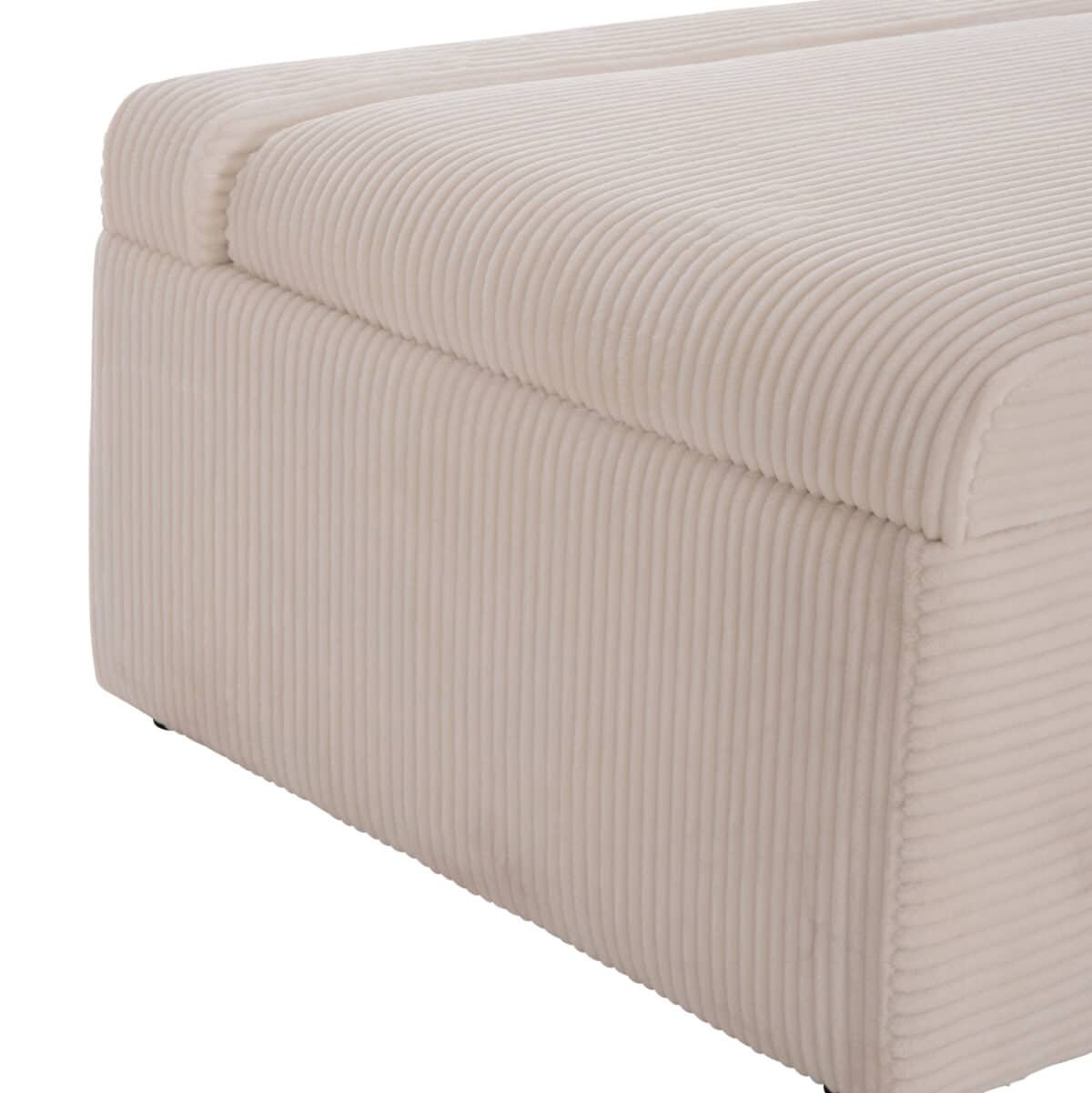 ΣΚΑΜΠΟ ΜΕ ΑΝΑΔΙΠΛΟΥΜΕΝΟ ΡΑΝΤΖΟ & ΣΤΡΩΜΑ INGE HM3343.42 ΜΠΕΖ ΚΟΤΛΕ ΥΦΑΣΜΑ 118x74x42Υ - Image 7