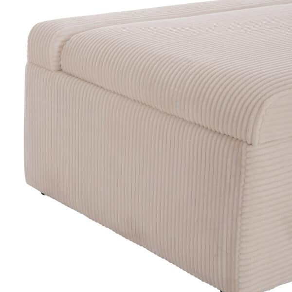 ΣΚΑΜΠΟ ΜΕ ΑΝΑΔΙΠΛΟΥΜΕΝΟ ΡΑΝΤΖΟ & ΣΤΡΩΜΑ INGE HM3343.42 ΜΠΕΖ ΚΟΤΛΕ ΥΦΑΣΜΑ 118x74x42Υ - Image 7