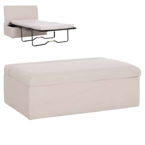 ΣΚΑΜΠΟ ΜΕ ΑΝΑΔΙΠΛΟΥΜΕΝΟ ΡΑΝΤΖΟ & ΣΤΡΩΜΑ INGE HM3343.42 ΜΠΕΖ ΚΟΤΛΕ ΥΦΑΣΜΑ 118x74x42Υ