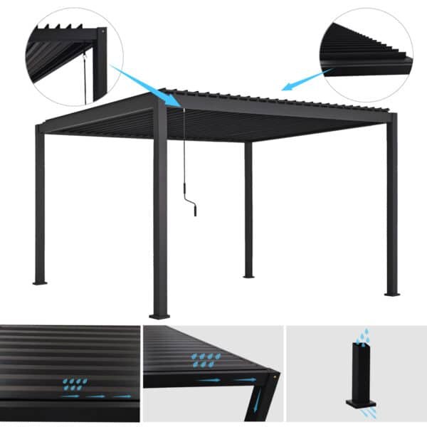 ΒΙΟΚΛΙΜΑΤΙΚΗ ΠΕΡΓΚΟΛΑ ΑΛΟΥΜΙΝΙΟΥ DOMECIL HM6612.01 ΜΕ ΜΕΤΑΛ. ΠΕΡΣΙΔΕΣ--300x400x240Υ - Image 3