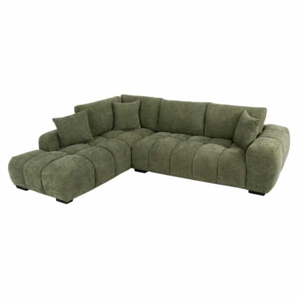 ΚΑΝΑΠΕΣ ΓΩΝΙΑ (ΑΡΙΣΤΕΡΗ) COVEN HM3266.14L ΠΡΑΣΙΝΟ ΥΦΑΣΜΑ 298x102-208x85Υεκ.