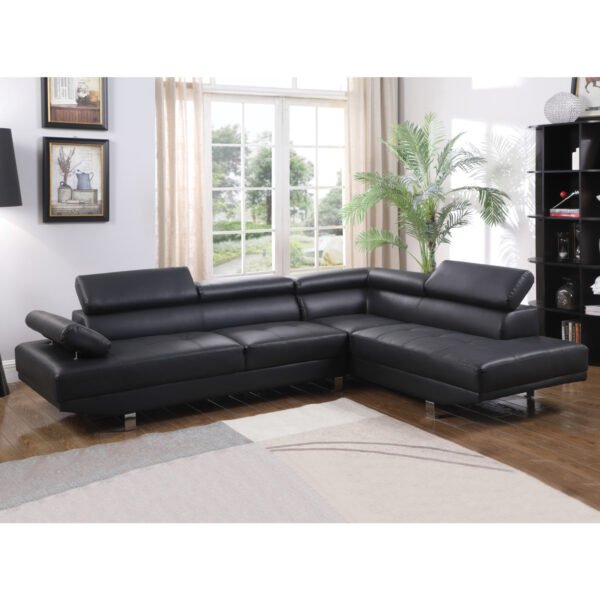 ΚΑΝΑΠΕΣ ΓΩΝΙΑ GORO ΔΕΞΙΑ HM3084.02R ΑΠΟ ΜΑΥΡΟ PU 270x200x87Υ εκ. - Image 2