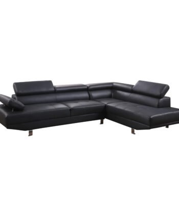 ΚΑΝΑΠΕΣ ΓΩΝΙΑ GORO ΔΕΞΙΑ HM3084.02R ΑΠΟ ΜΑΥΡΟ PU 270x200x87Υ εκ.