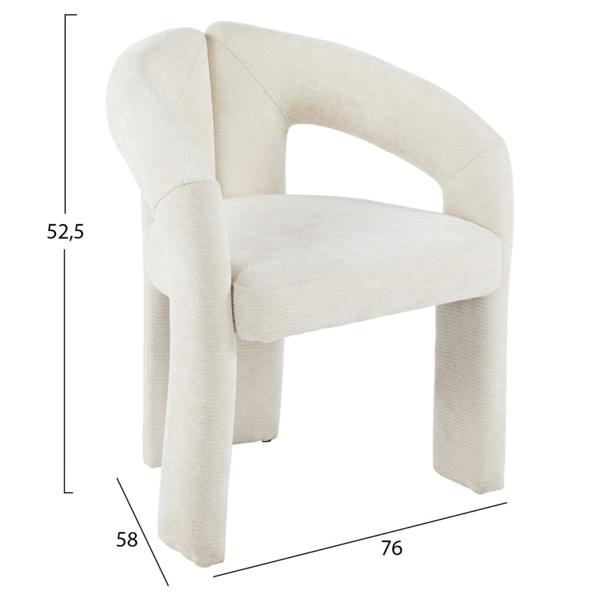 ΠΟΛΥΘΡΟΝΑ ΤΡΑΠΕΖΑΡΙΑΣ NEZA HM18362.02 ΕΚΡΟΥ ΥΦΑΣΜΑ 64x50x76,5Υ εκ. - Image 3