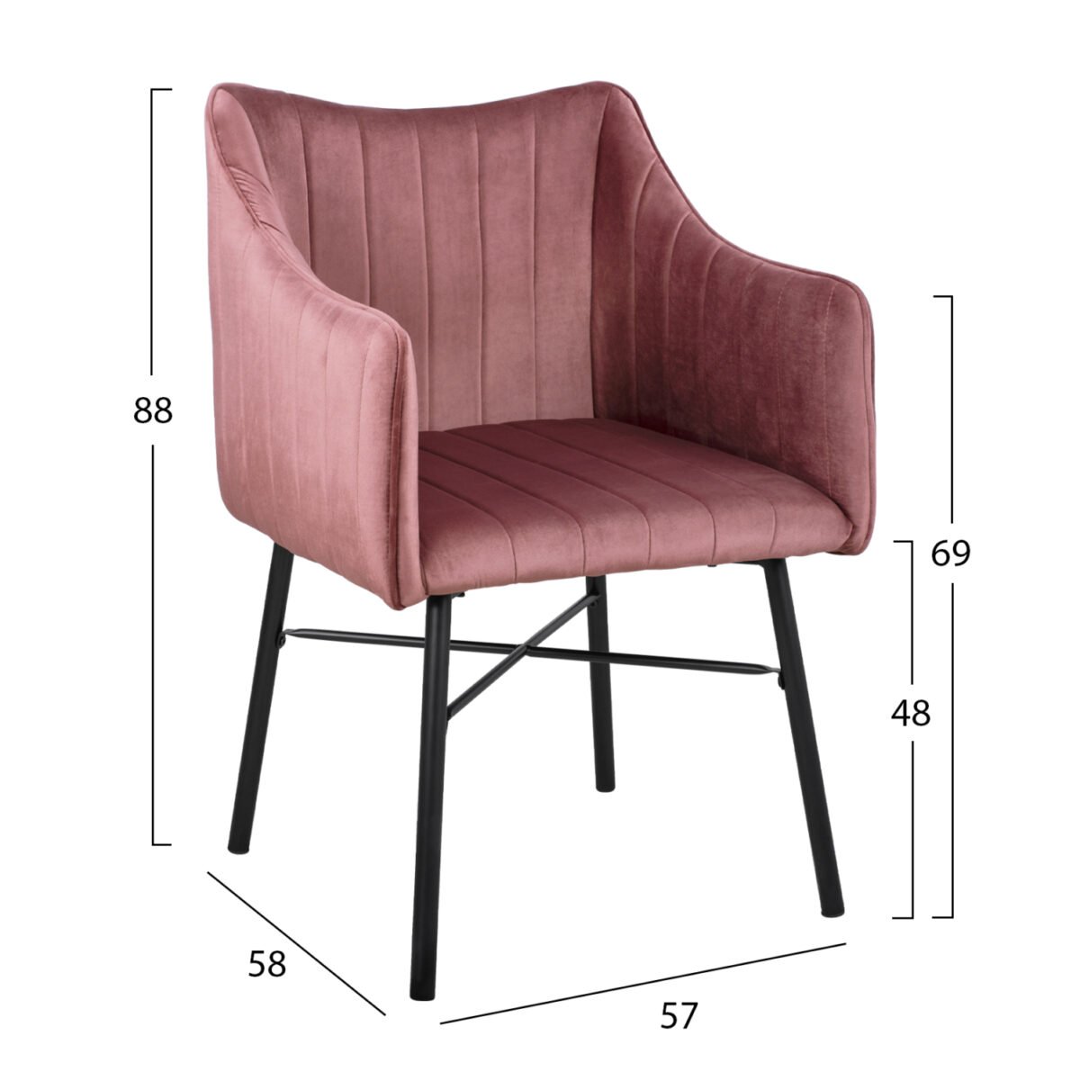 ΠΟΛΥΘΡΟΝΑΚΙ ALLYSA HM8518.02 ΑΠΟ ΒΕΛΟΥΔΟ ΣΑΠΙΟ ΜΗΛΟ 57x58x84Υ εκ. - Image 2