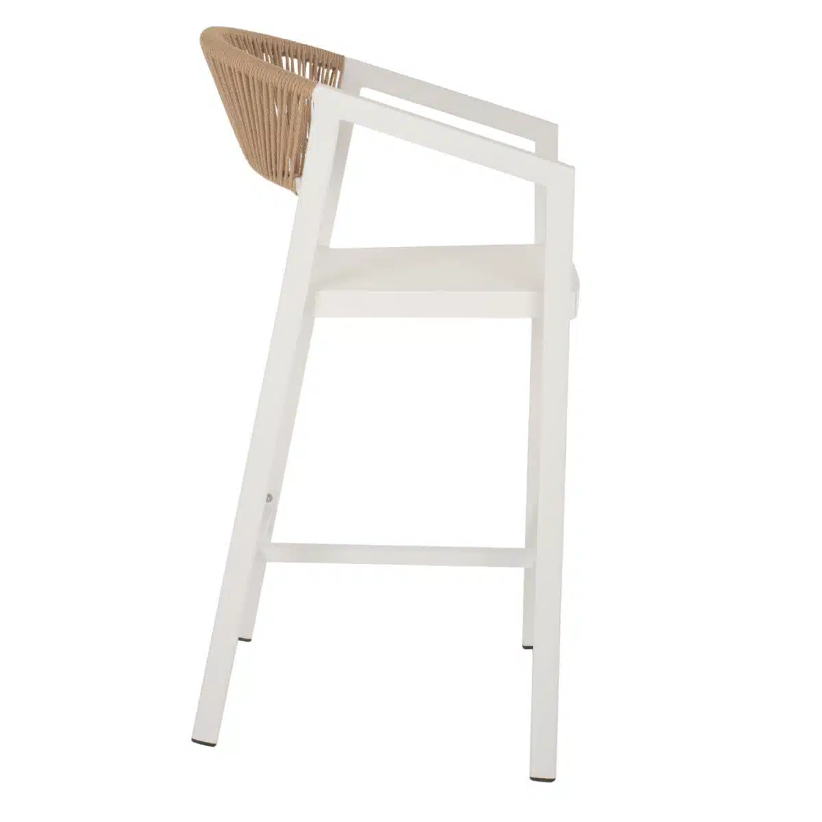 ΣΚΑΜΠΟ ΑΛΟΥΜΙΝΙΟΥ MIRI ΛΕΥΚΟ ΜΕ ΜΠΡΑΤΣΑ RATTAN & TEXTLINE 56x58x105Yεκ. HM5892.22 - Image 3