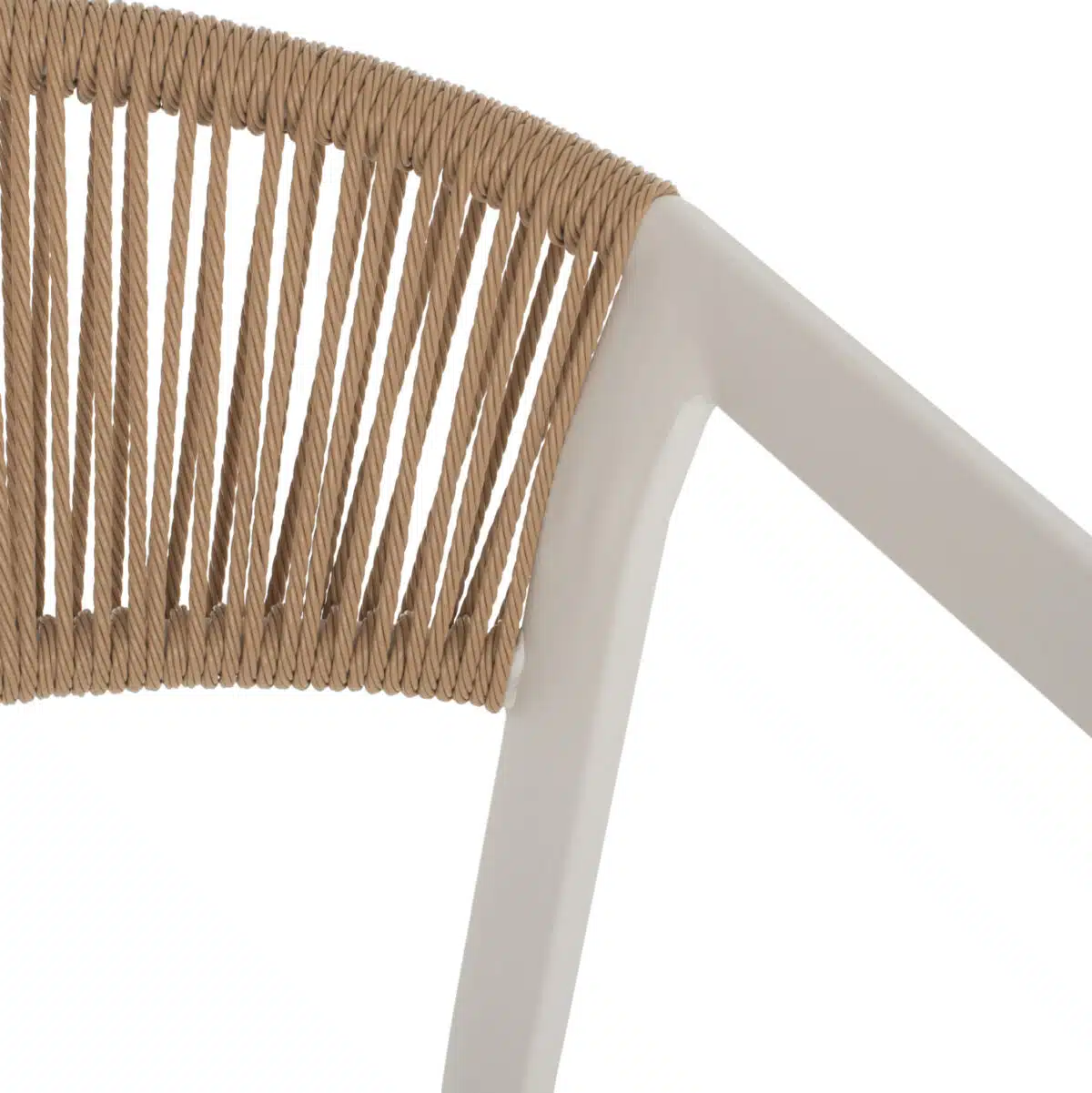 ΣΚΑΜΠΟ ΑΛΟΥΜΙΝΙΟΥ MIRI ΛΕΥΚΟ ΜΕ ΜΠΡΑΤΣΑ RATTAN & TEXTLINE 56x58x105Yεκ. HM5892.22 - Image 7