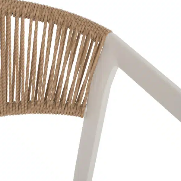 ΣΚΑΜΠΟ ΑΛΟΥΜΙΝΙΟΥ MIRI ΛΕΥΚΟ ΜΕ ΜΠΡΑΤΣΑ RATTAN & TEXTLINE 56x58x105Yεκ. HM5892.22 - Image 7