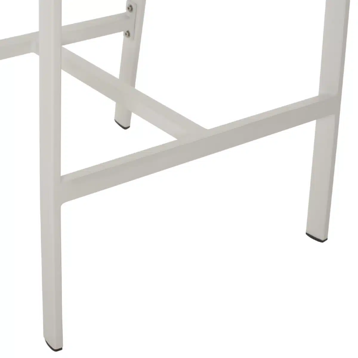 ΣΚΑΜΠΟ ΑΛΟΥΜΙΝΙΟΥ MIRI ΛΕΥΚΟ ΜΕ ΜΠΡΑΤΣΑ RATTAN & TEXTLINE 56x58x105Yεκ. HM5892.22 - Image 8