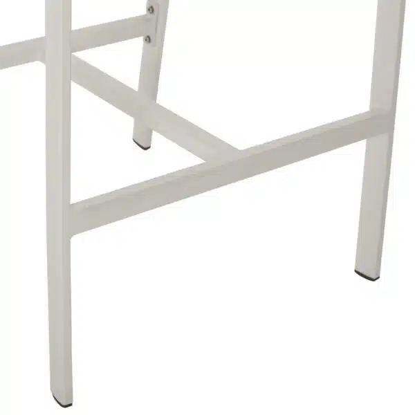 ΣΚΑΜΠΟ ΑΛΟΥΜΙΝΙΟΥ MIRI ΛΕΥΚΟ ΜΕ ΜΠΡΑΤΣΑ RATTAN & TEXTLINE 56x58x105Yεκ. HM5892.22 - Image 8