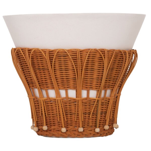 ΤΡΑΠΕΖΙ ΒΟΗΘΗΤΙΚΟ PERRAL HM18164.02S FIBER CEMENT ΛΕΥΚΟ-ΦΥΣΙΚΟ RATTAN--Φ42x36Υεκ - Image 3