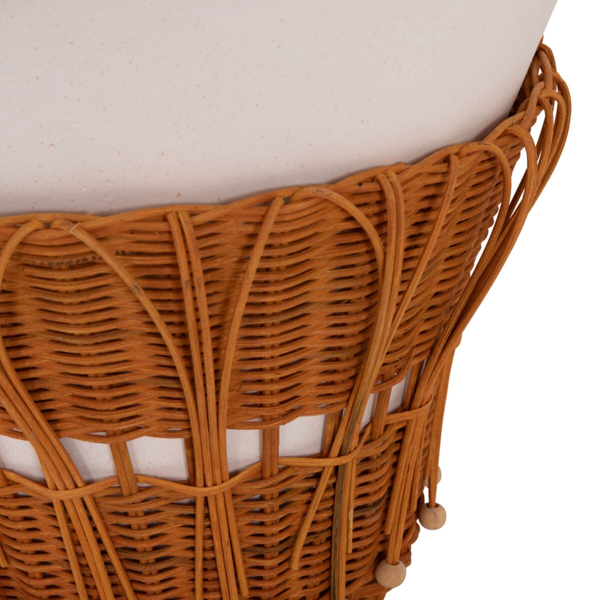 ΤΡΑΠΕΖΙ ΒΟΗΘΗΤΙΚΟ PERRAL HM18164.02S FIBER CEMENT ΛΕΥΚΟ-ΦΥΣΙΚΟ RATTAN--Φ42x36Υεκ - Image 9