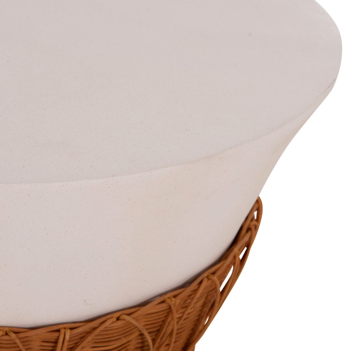 ΤΡΑΠΕΖΙ ΣΑΛΟΝΙΟΥ PERRAL HM18164.02L FIBER CEMENT ΛΕΥΚΟ-ΦΥΣΙΚΟ RATTAN--Φ55x45Υεκ - Image 7