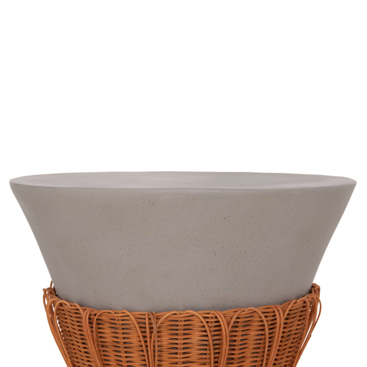 ΤΡΑΠΕΖΙ ΣΑΛΟΝΙΟΥ PERRAL HM18164.03L FIBER CEMENT ΓΚΡΙ-ΦΥΣΙΚΟ RATTAN--Φ55x45Υεκ - Image 4