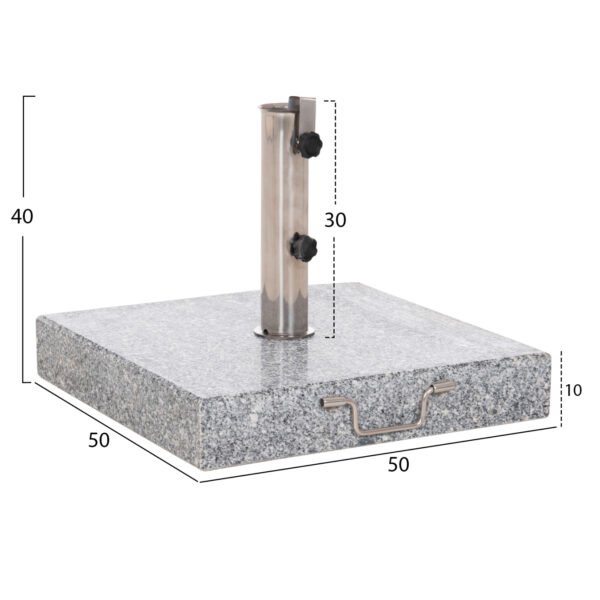 ΒΑΣΗ ΟΜΠΡΕΛΑΣ ΓΡΑΝΙΤΗ 60KG ΜΕ ΧΕΡΟΥΛΙ & ΡΟΔΕΣ HM6565--ΣΩΛΗΝΑΣ ΔΙΑΜΕΤΡΟΥ Φ58 - Image 2