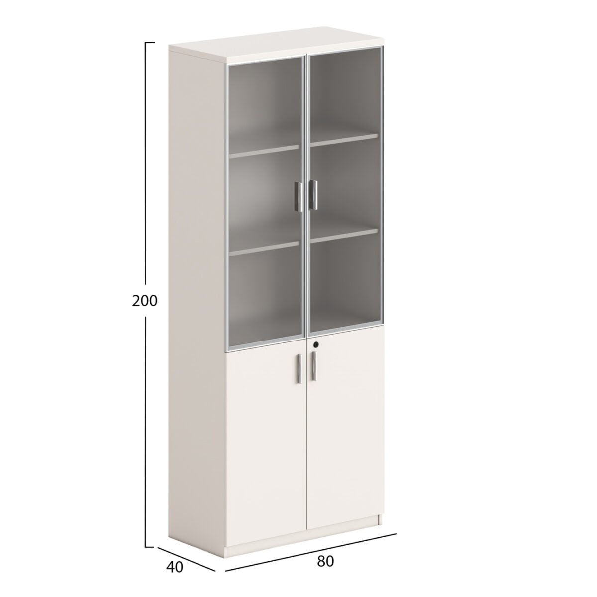 ΒΙΒΛΙΟΘΗΚΗ NEWLINE HM18281 ΜΕΛΑΜΙΝΗ ΛΕΥΚΗ & ΚΑΦΕ--ΓΥΑΛΙ 80x40x200Υεκ. - Image 2