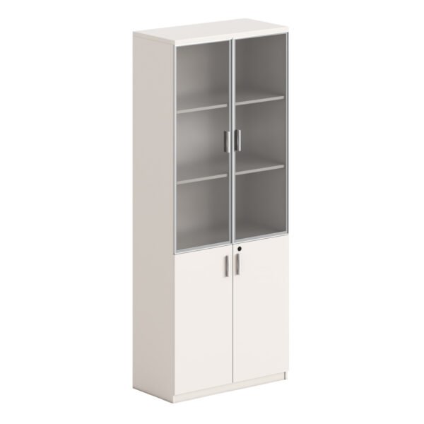 ΒΙΒΛΙΟΘΗΚΗ NEWLINE HM18281 ΜΕΛΑΜΙΝΗ ΛΕΥΚΗ & ΚΑΦΕ--ΓΥΑΛΙ 80x40x200Υεκ.