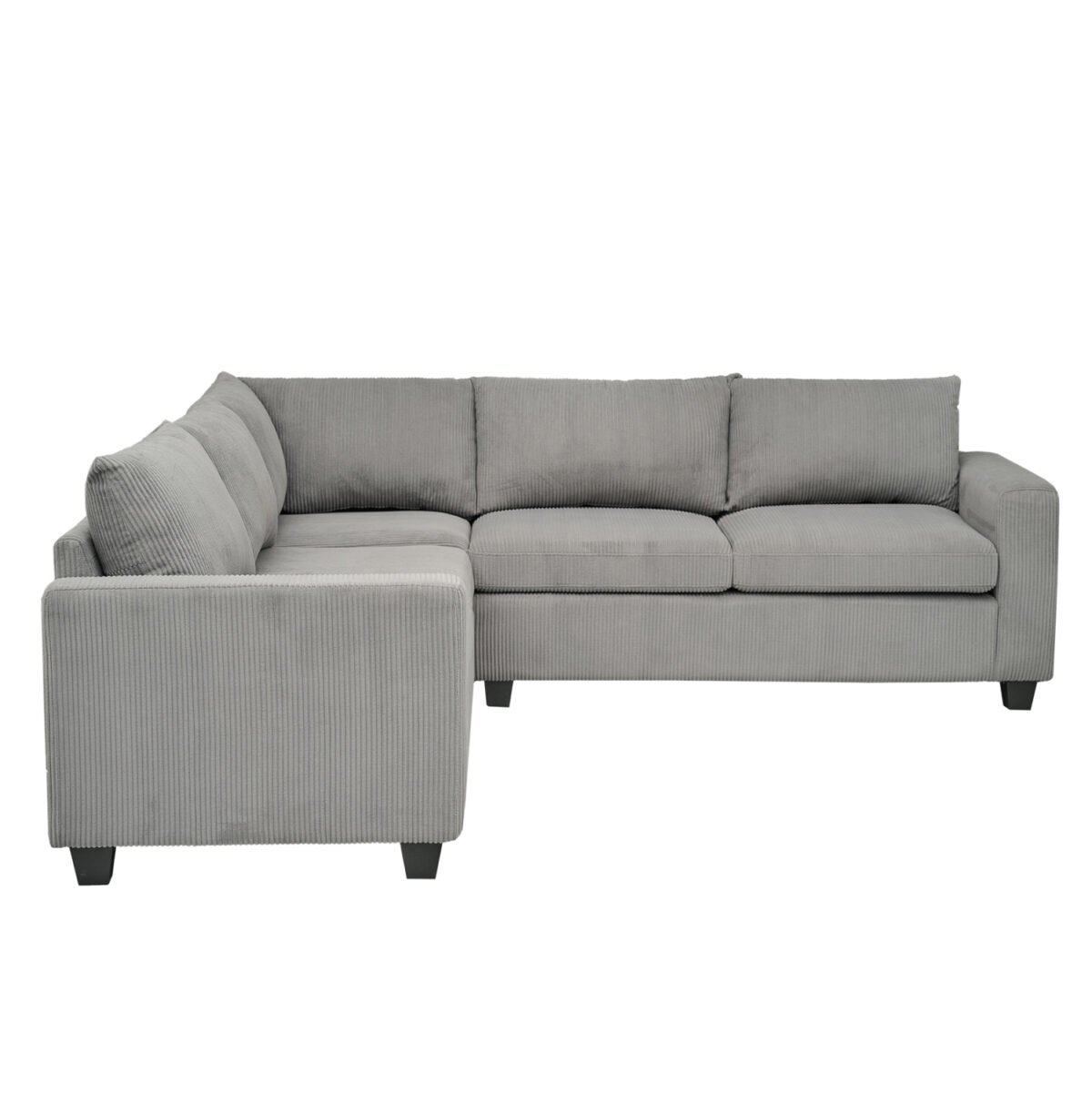 ΓΩΝΙΑΚΟΣ ΚΑΝΑΠΕΣ CALDER HM3286.01 ΓΚΡΙ ΥΦΑΣΜΑ 254x254x90x91Υεκ. - Image 3