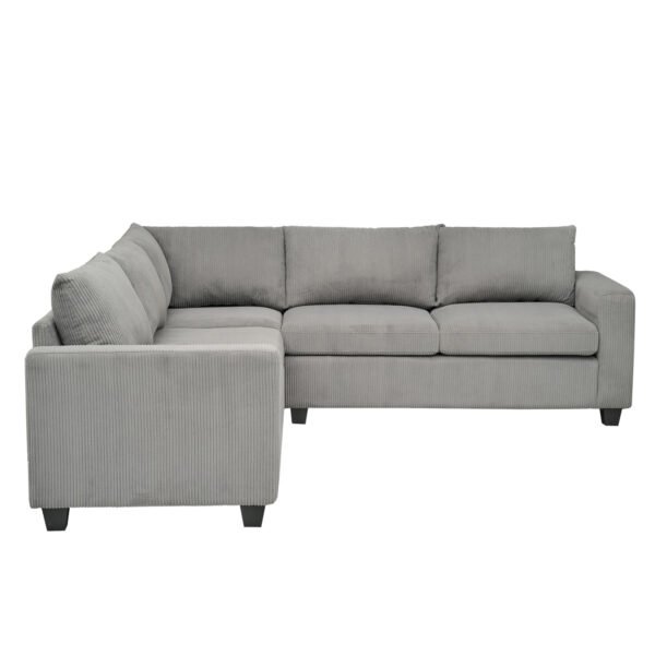 ΓΩΝΙΑΚΟΣ ΚΑΝΑΠΕΣ CALDER HM3286.01 ΓΚΡΙ ΥΦΑΣΜΑ 254x254x90x91Υεκ. - Image 3