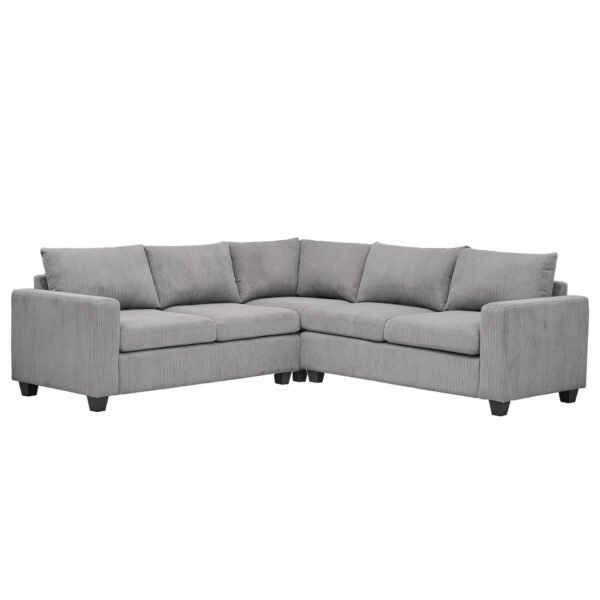 ΓΩΝΙΑΚΟΣ ΚΑΝΑΠΕΣ CALDER HM3286.01 ΓΚΡΙ ΥΦΑΣΜΑ 254x254x90x91Υεκ.