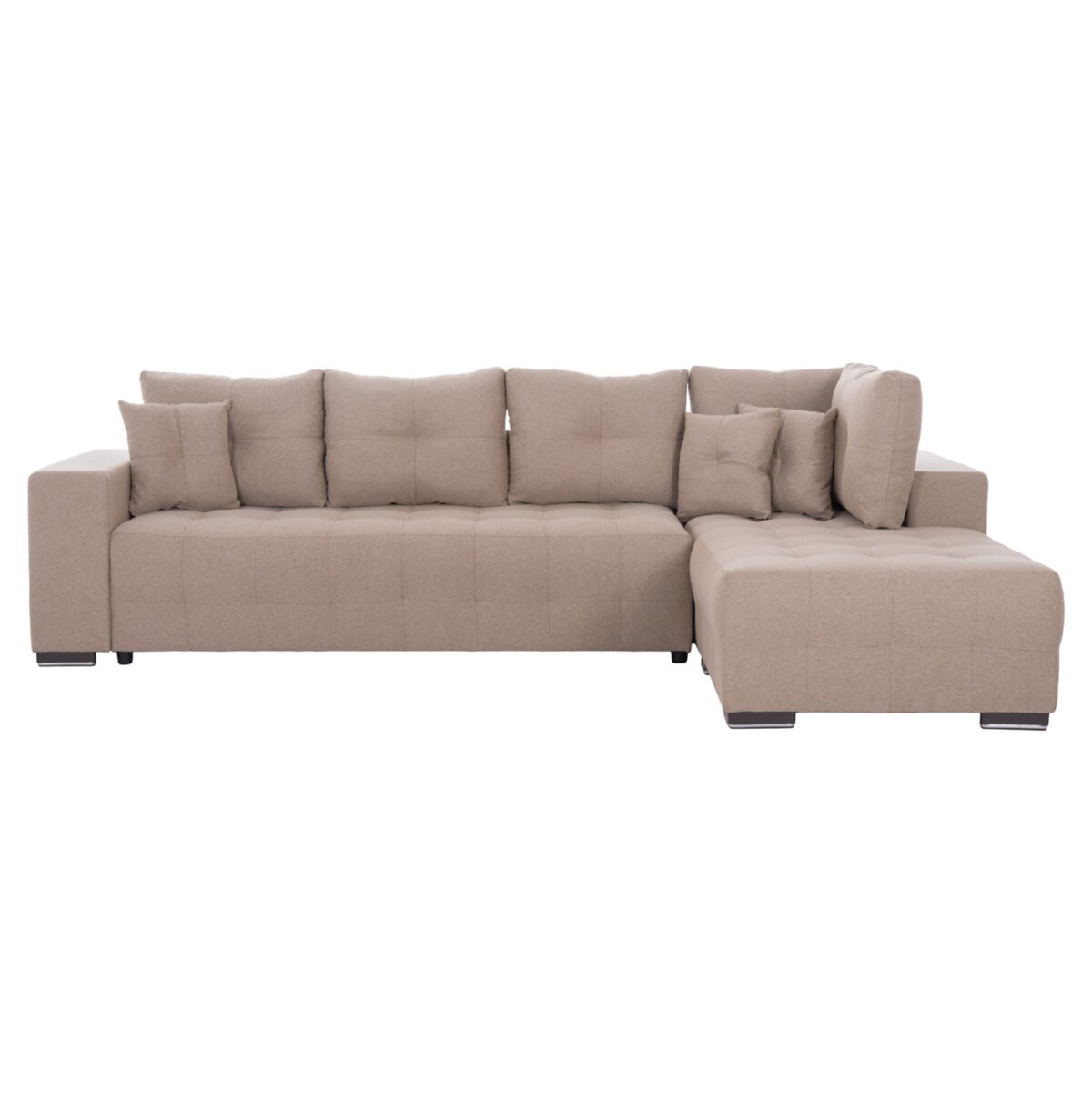 ΓΩΝΙΑΚΟΣ ΚΑΝΑΠΕΣ-ΚΡΕΒΑΤΙ ΜΕ ΑΠΟΘ.ΧΩΡΟ TRENDSTON HM3302.03R ΜΠΕΖ ΥΦΑΣΜΑ 298x177x95Υεκ - Image 4
