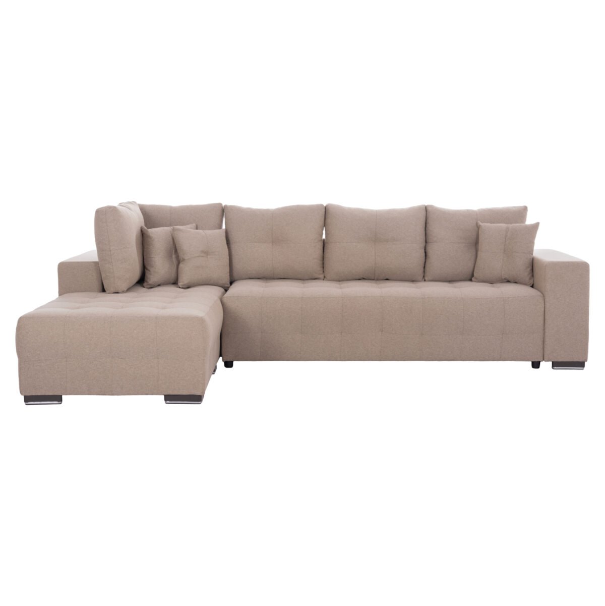 ΓΩΝΙΑΚΟΣ ΚΑΝΑΠΕΣ-ΚΡΕΒΑΤΙ ΜΕ ΑΠΟΘ.ΧΩΡΟ TRENDSTON HM3302.03L ΜΠΕΖ ΥΦΑΣΜΑ 298x177x95Υεκ - Image 4