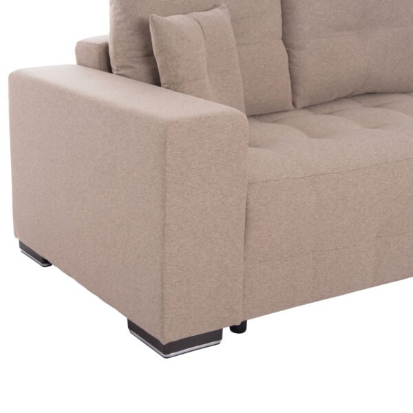 ΓΩΝΙΑΚΟΣ ΚΑΝΑΠΕΣ-ΚΡΕΒΑΤΙ ΜΕ ΑΠΟΘ.ΧΩΡΟ TRENDSTON HM3302.03R ΜΠΕΖ ΥΦΑΣΜΑ 298x177x95Υεκ - Image 8