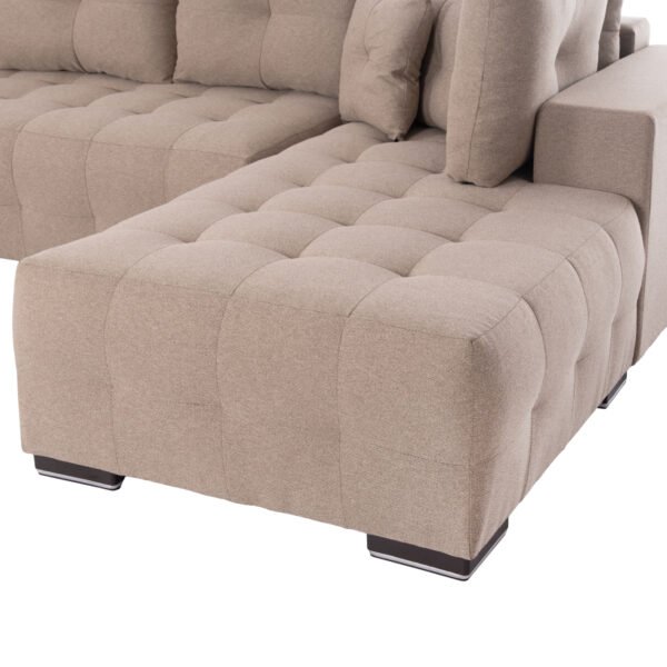 ΓΩΝΙΑΚΟΣ ΚΑΝΑΠΕΣ-ΚΡΕΒΑΤΙ ΜΕ ΑΠΟΘ.ΧΩΡΟ TRENDSTON HM3302.03R ΜΠΕΖ ΥΦΑΣΜΑ 298x177x95Υεκ - Image 9