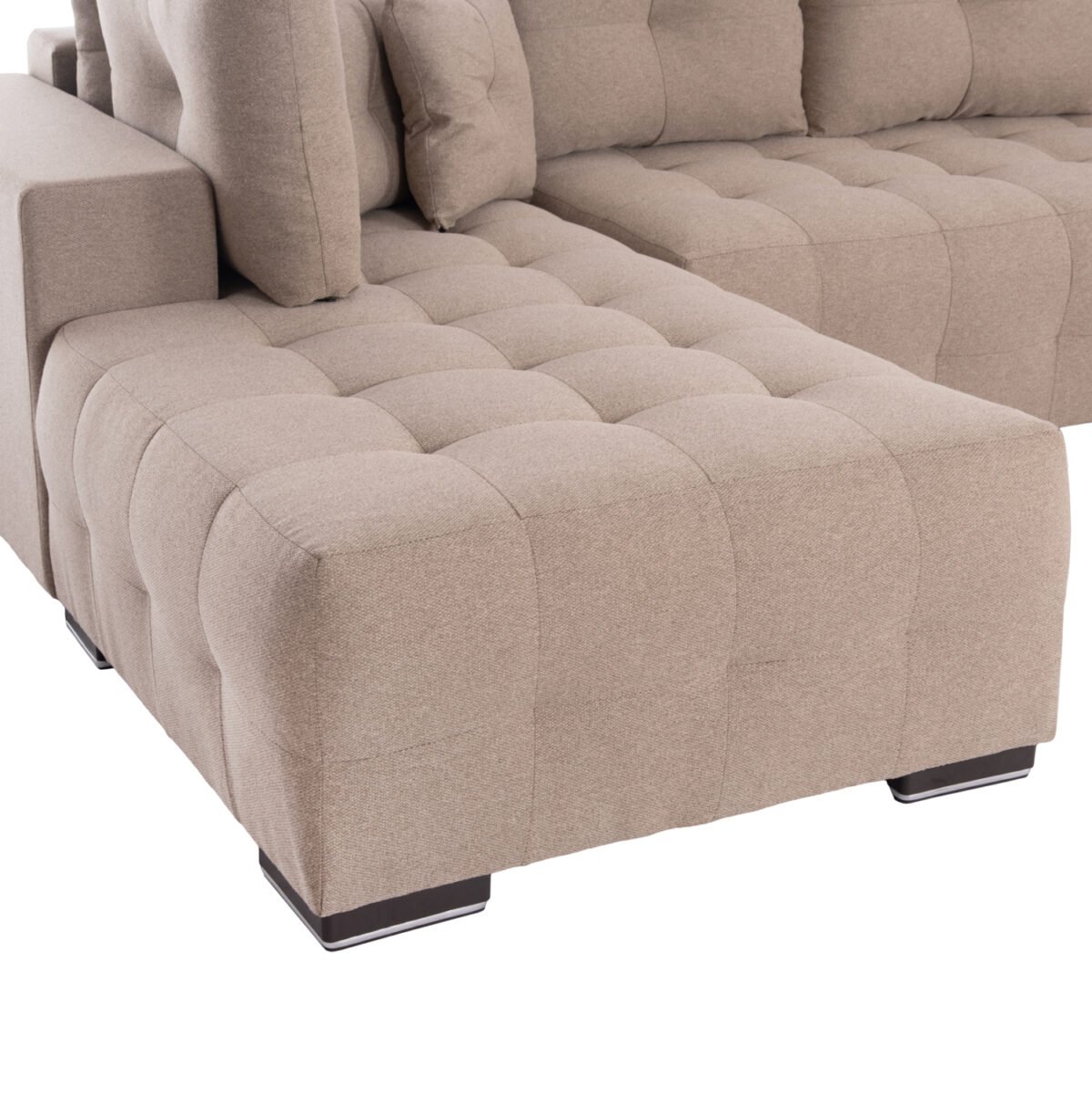 ΓΩΝΙΑΚΟΣ ΚΑΝΑΠΕΣ-ΚΡΕΒΑΤΙ ΜΕ ΑΠΟΘ.ΧΩΡΟ TRENDSTON HM3302.03L ΜΠΕΖ ΥΦΑΣΜΑ 298x177x95Υεκ - Image 9