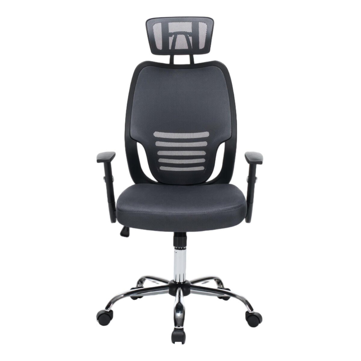 ΚΑΡΕΚΛΑ ΓΡΑΦΕΙΟΥ BRIEF HM1206.02 ΓΚΡΙ MESH--ΒΑΣΗ ΧΡΩΜΙΟΥ 63x64x122Υεκ. - Image 3