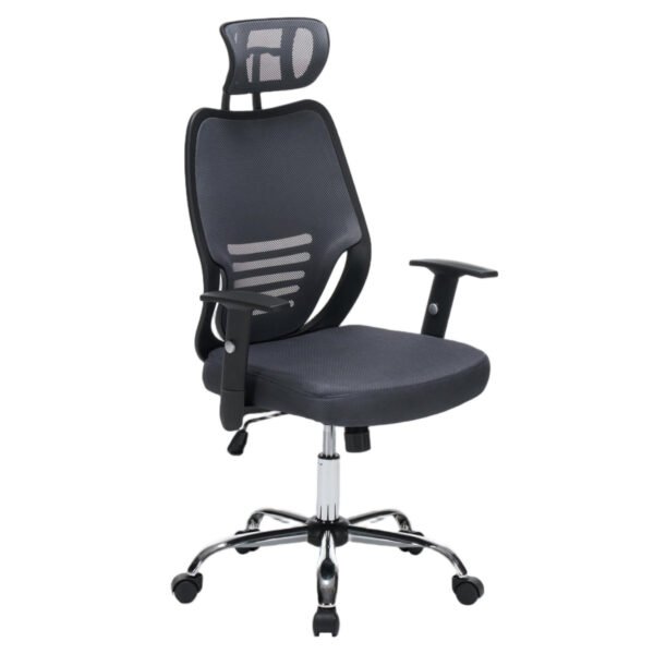 ΚΑΡΕΚΛΑ ΓΡΑΦΕΙΟΥ BRIEF HM1206.02 ΓΚΡΙ MESH--ΒΑΣΗ ΧΡΩΜΙΟΥ 63x64x122Υεκ.
