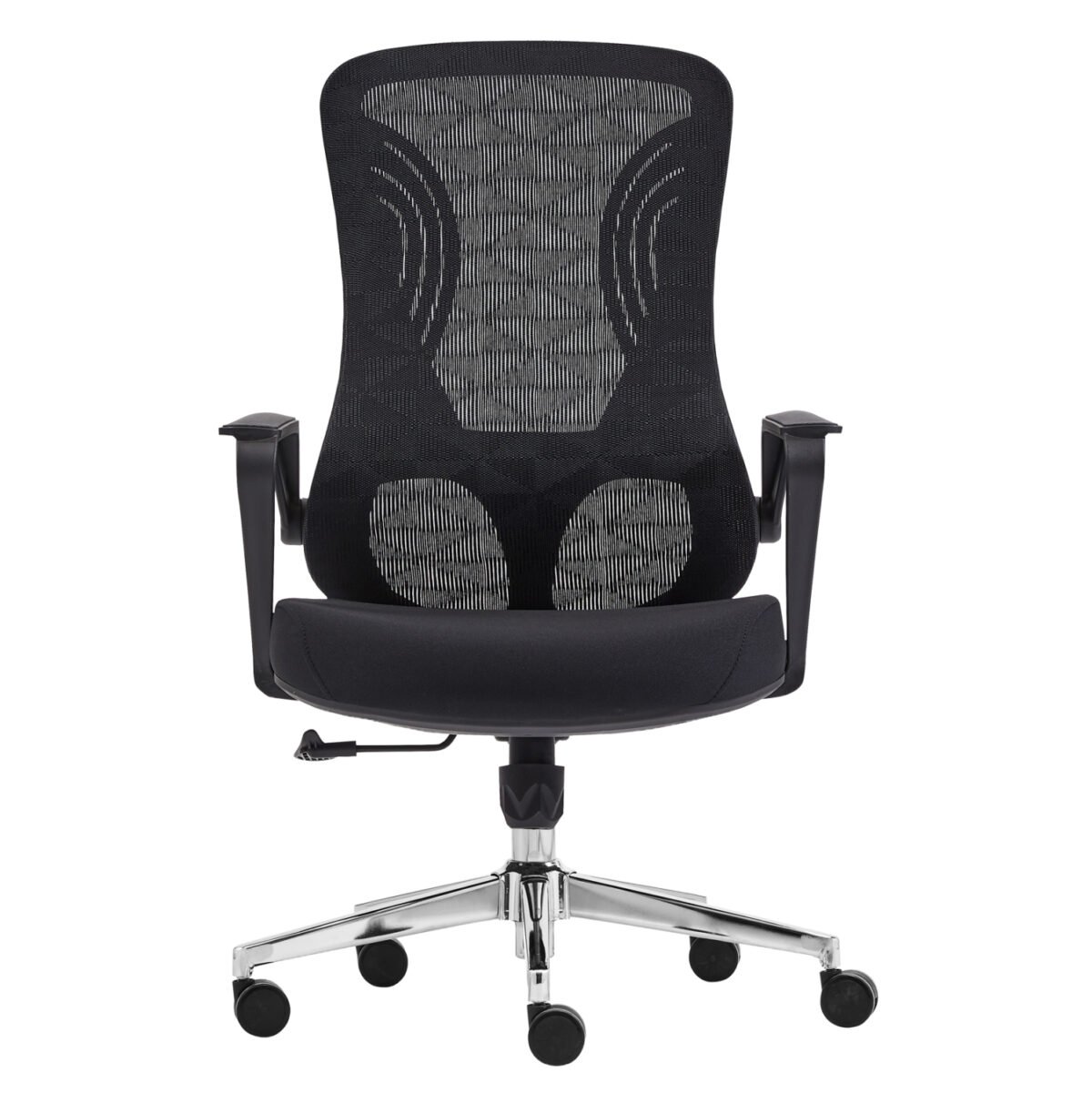 ΚΑΡΕΚΛΑ ΓΡΑΦΕΙΟΥ DECIFER HM1212.01 ΜΑΥΡO MESH-ΒΑΣΗ ΧΡΩΜΙΟΥ 61x60x110Υεκ. - Image 3