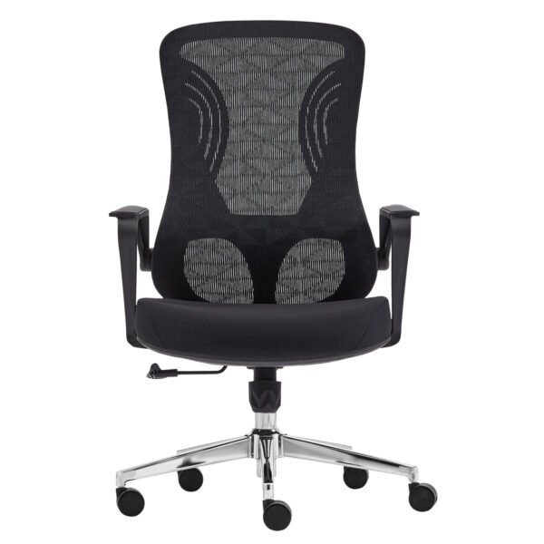 ΚΑΡΕΚΛΑ ΓΡΑΦΕΙΟΥ DECIFER HM1212.01 ΜΑΥΡO MESH-ΒΑΣΗ ΧΡΩΜΙΟΥ 61x60x110Υεκ. - Image 3