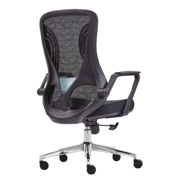 ΚΑΡΕΚΛΑ ΓΡΑΦΕΙΟΥ DECIFER HM1212.01 ΜΑΥΡO MESH-ΒΑΣΗ ΧΡΩΜΙΟΥ 61x60x110Υεκ. - Image 5