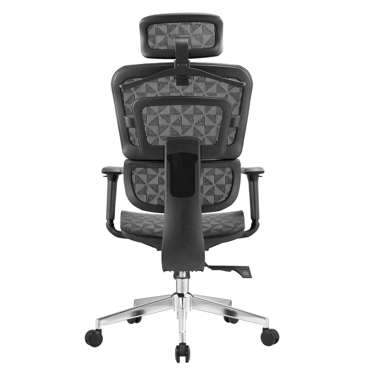 ΚΑΡΕΚΛΑ ΓΡΑΦΕΙΟΥ MODEN HM1215.01 ΜΑΥΡO MESH--ΒΑΣΗ ΧΡΩΜΙΟΥ 68x69x126Υεκ - Image 4