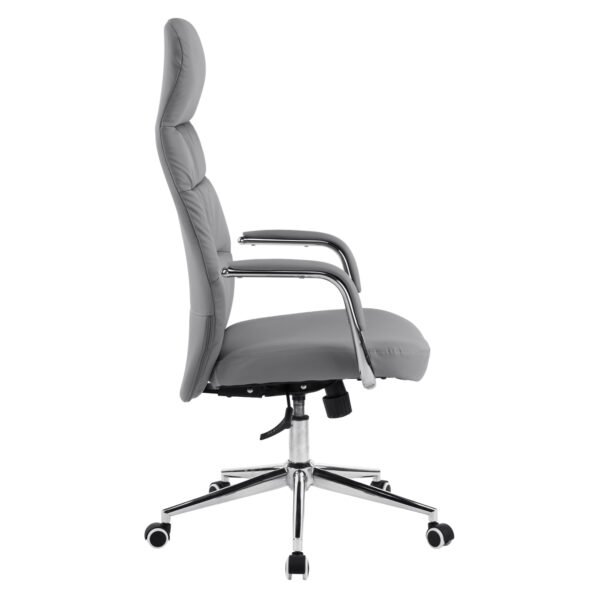 ΚΑΡΕΚΛΑ ΓΡΑΦΕΙΟΥ TEETER HM18355.10 ΓΚΡΙ PU ΔΕΡΜΑ--ΒΑΣΗ ΧΡΩΜΙΟΥ 67x66x121Υεκ - Image 4