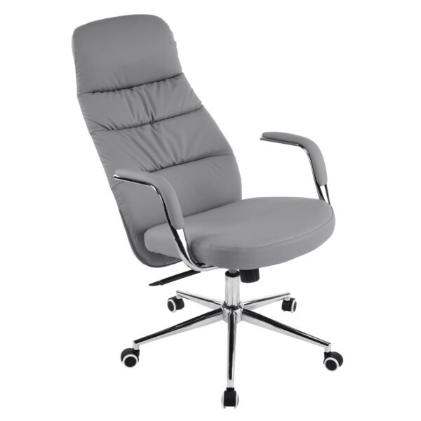 ΚΑΡΕΚΛΑ ΓΡΑΦΕΙΟΥ TEETER HM18355.10 ΓΚΡΙ PU ΔΕΡΜΑ--ΒΑΣΗ ΧΡΩΜΙΟΥ 67x66x121Υεκ - Image 7